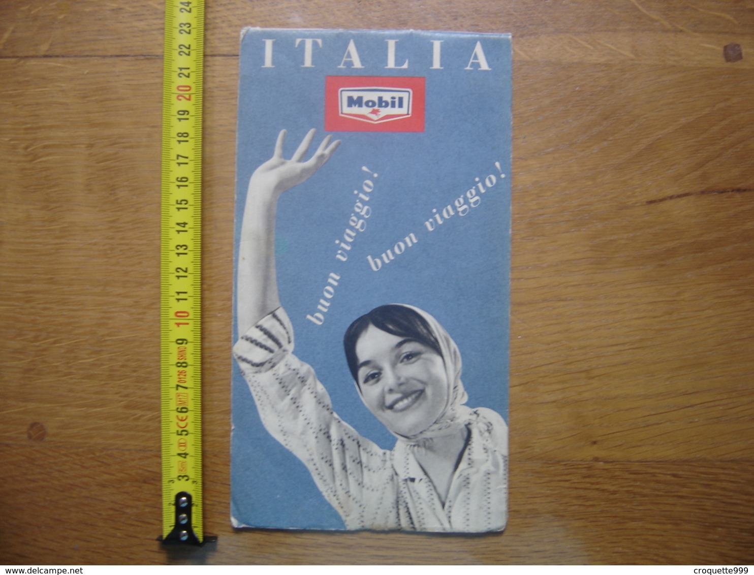 Carte Routiere Des Annees 50/60 De L'ITALIE Par MOBIL Station Service ESSENCE - Cartes Routières