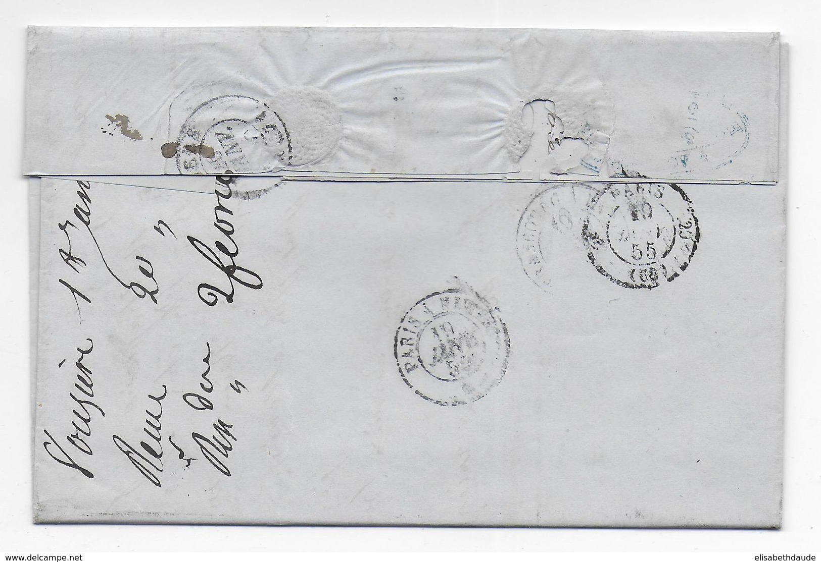 ARDENNES - 1855 - LETTRE De VOUZIERS Avec T15 + PC 3683 - PAIRE EMPIRE TB - 1849-1876: Classic Period