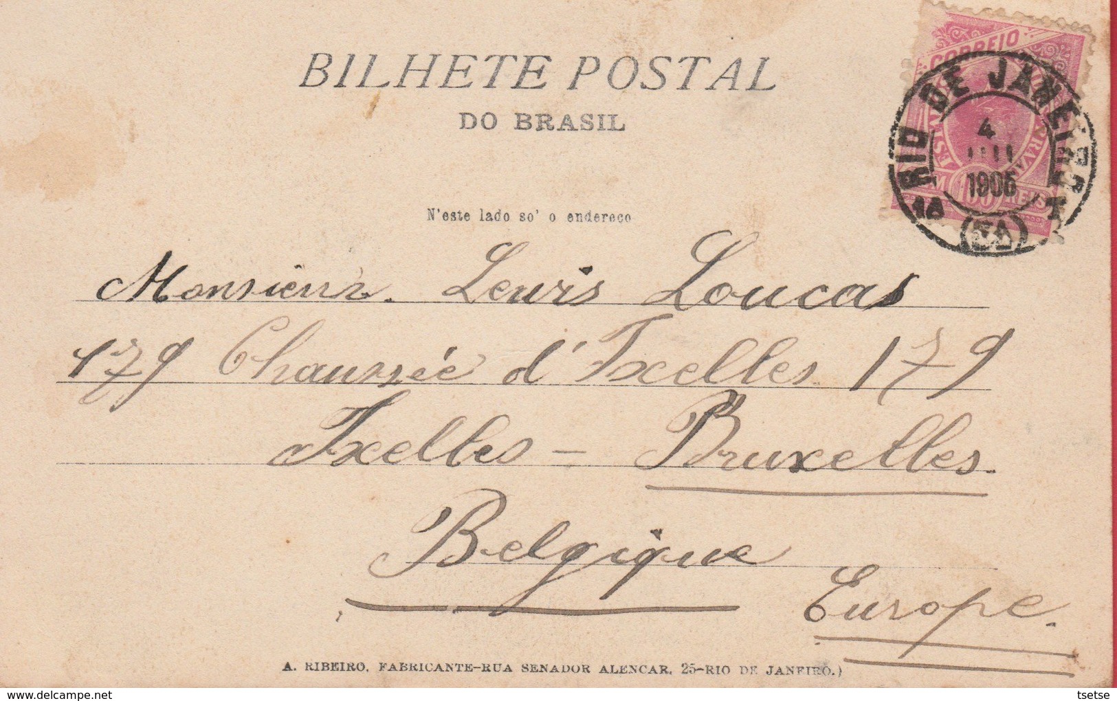 Brazil / Brésil  - Rio De Janeiro - Pao D'Assucar Visto Da Ilha Das Cobras - 1906 ( Always See Reverse ) - Rio De Janeiro