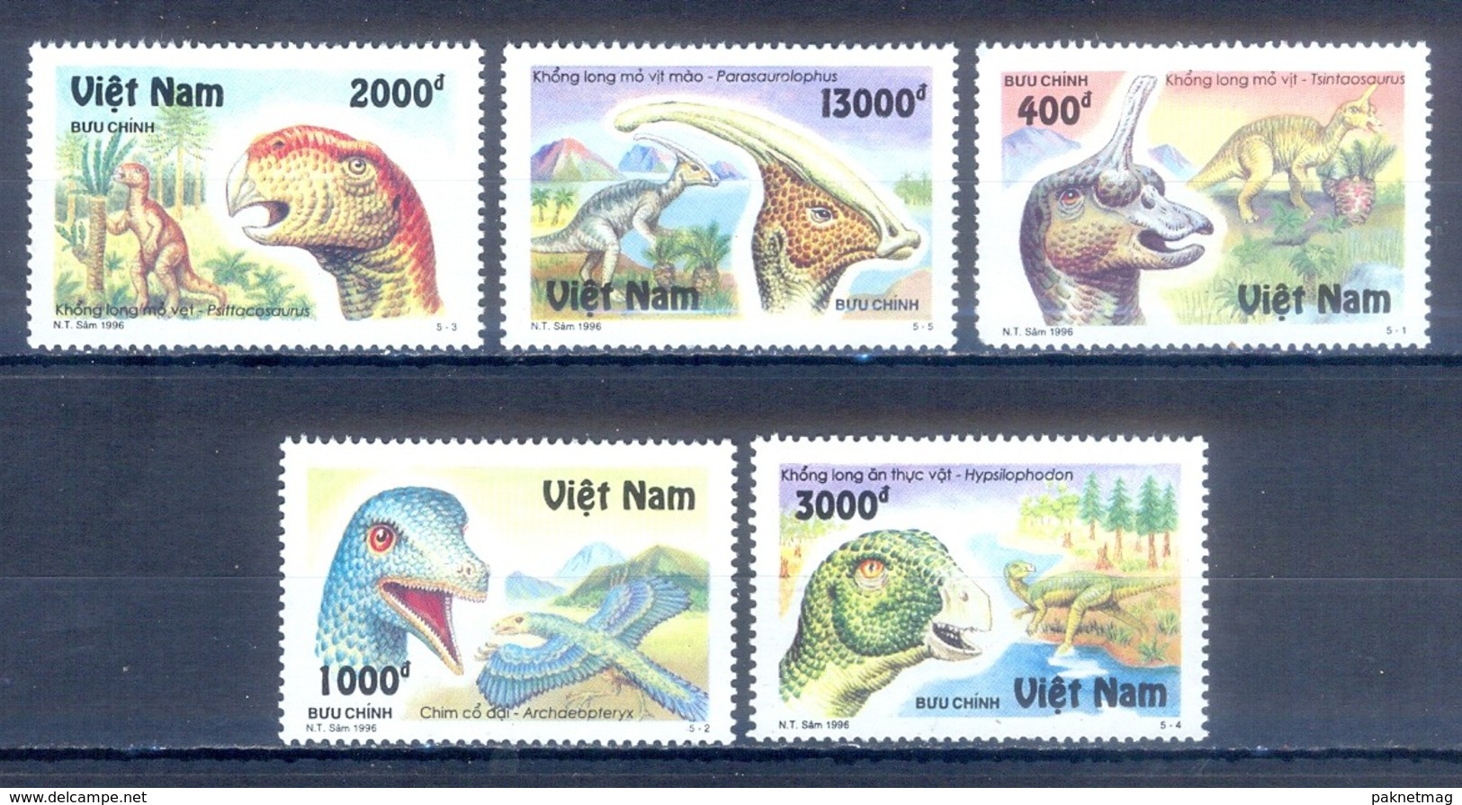 C80- Vietnam Viet Nam 1996 Dinosaur Prehistoric Animals. - Vietnam