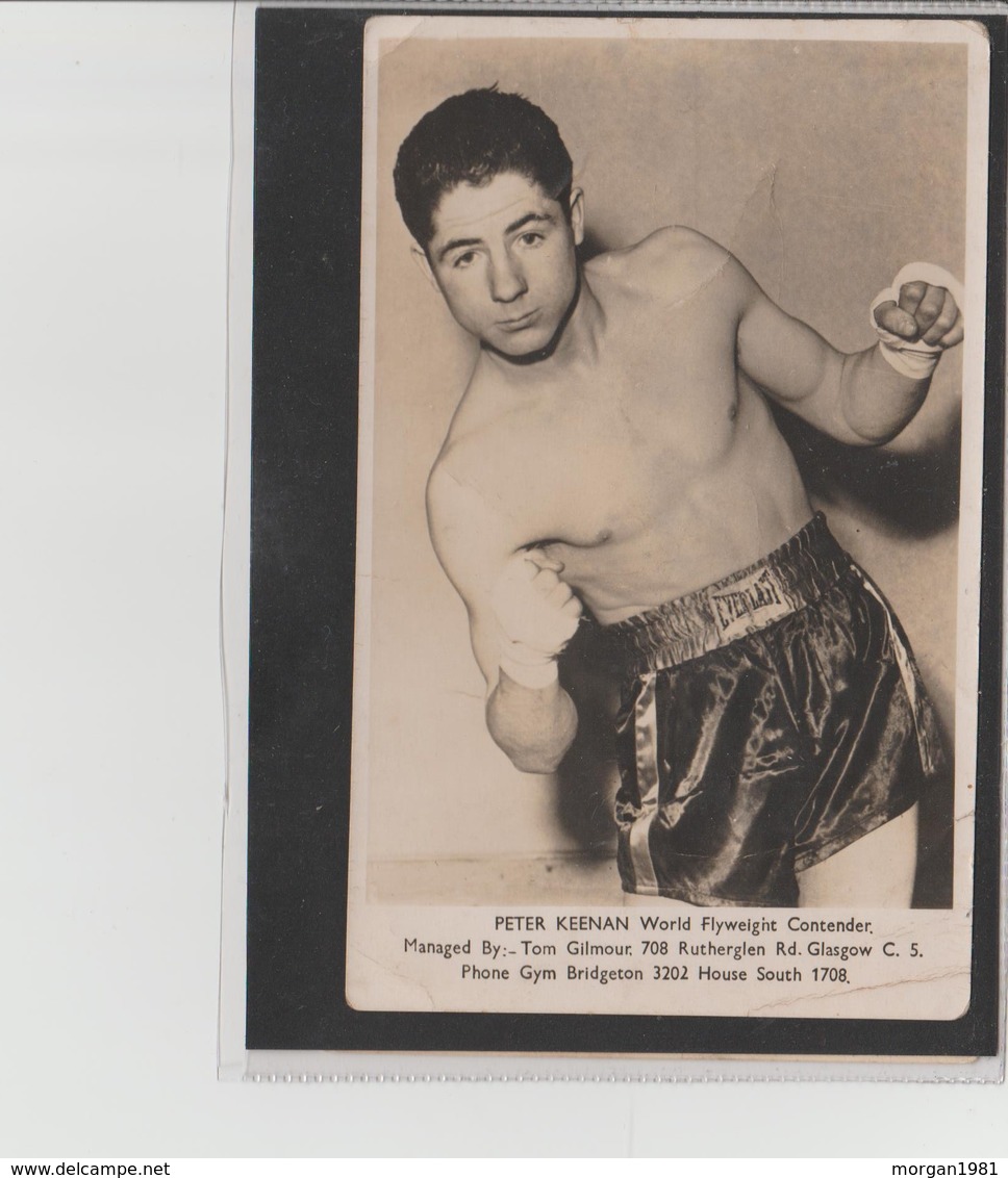 .BOXING.BOKSEN. PHOTO.   BOXEUR  PETER KEENAN  MAN. TOM GILMOUR  Signée Au Verso - Boxing