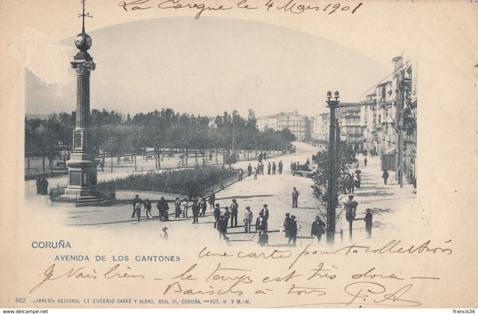 CPA - La Coruña - Avenida De Los Cantones - La Coruña