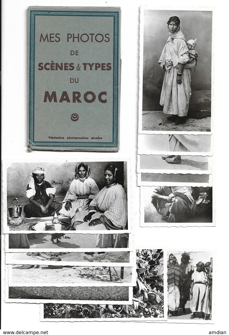 Morocco LOT X 12 Vintage C1940s Real Photo Postcards Scenes And People, MAROC SCENES Et TYPES CPA RPPC - Other & Unclassified