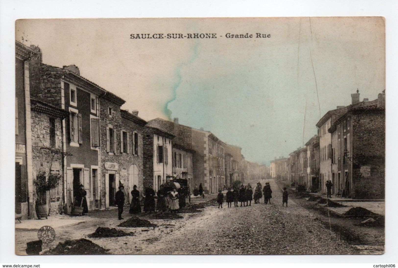 - CPA SAULCE-SUR-RHONE (26) - Grande Rue (avec Personnages) - Photo BAUER MARCHET - - Other & Unclassified