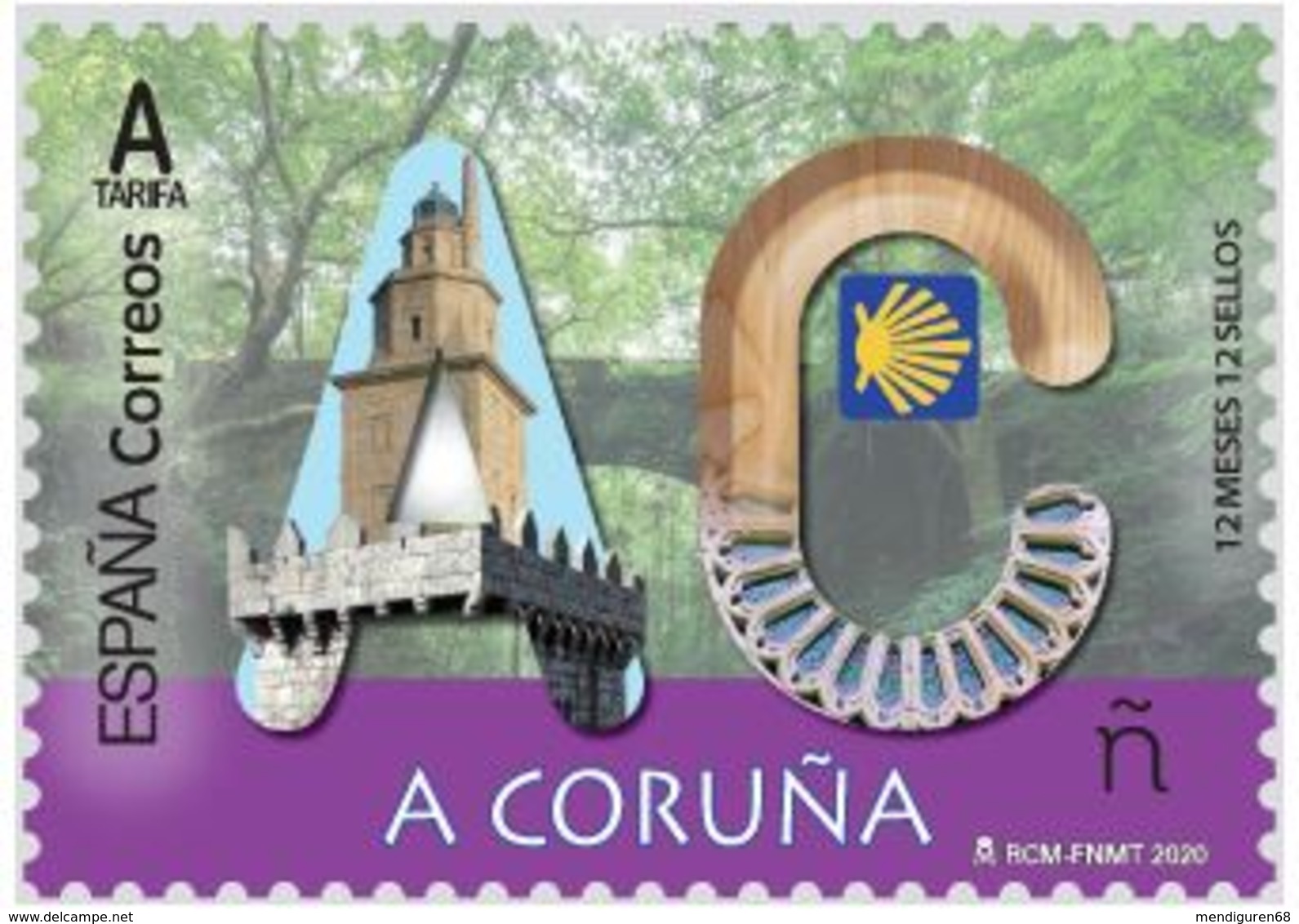 ESPAGNE SPANIEN SPAIN ESPAÑA 2020 12 MONTHS MESES 12 STAMPS SELLOS: A CORUÑA MNH ED 5362 YT 5108 MI 5405 - Ungebraucht