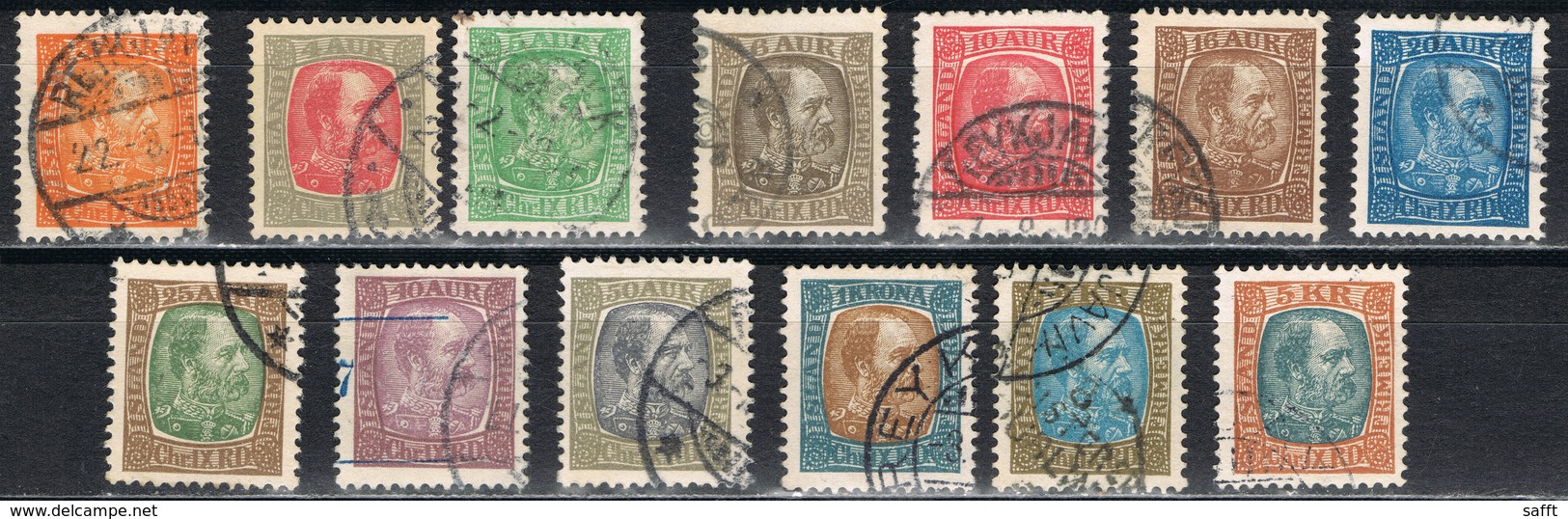 Island 35 - 47 Gestempelt - Christian IX. 1902 - Used Stamps