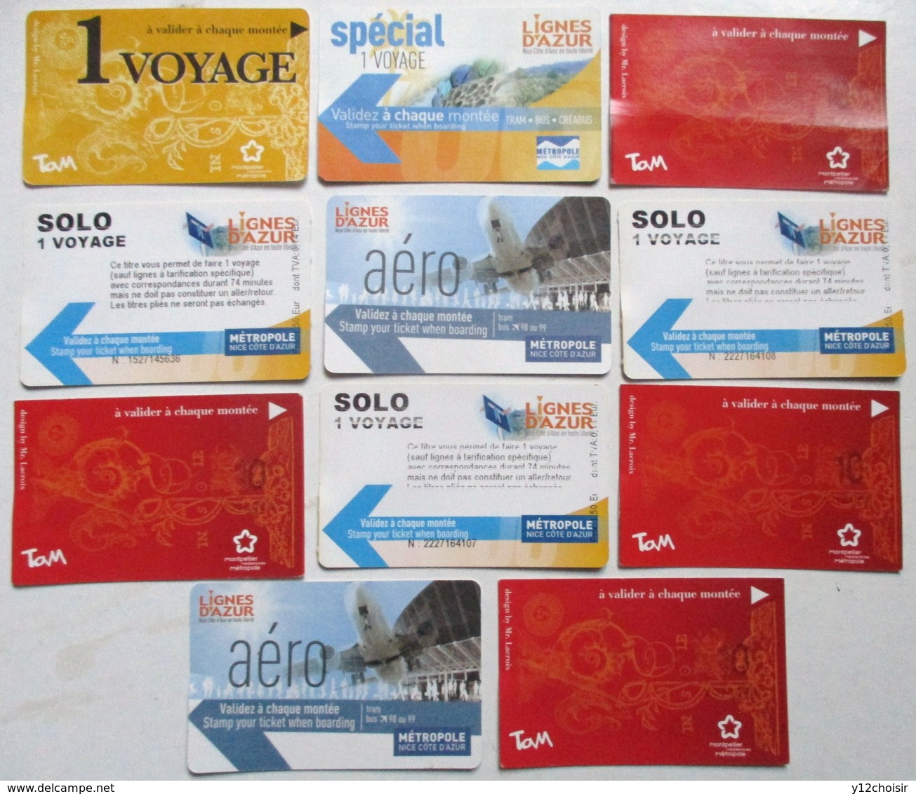 LOT DE 11 TICKETS DE TRANSPORTS TRAMWAY BUS - Autres & Non Classés