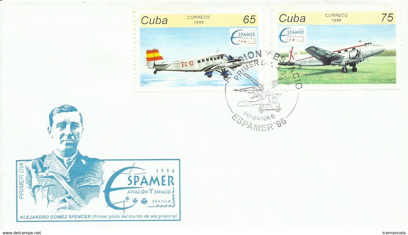 CUBA, SOBRE PRIMER DIA   AEREO AÑO  1996 - Storia Postale