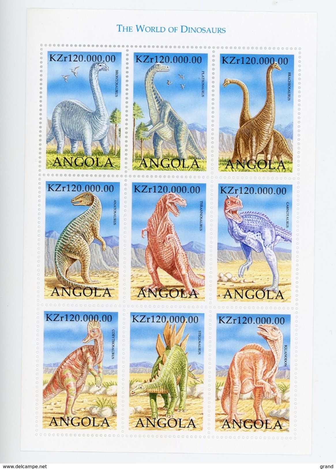 Angola 1998Faune Préhistorique-YT 1205/13***MNH-feuillet - Angola