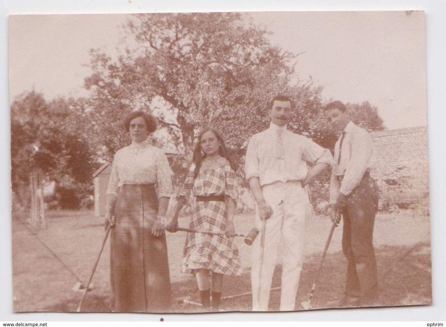 Photographie Ancienne Jeu De Croquet - Sport