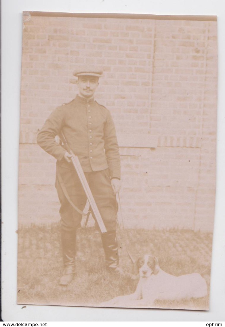 Photographie Ancienne Chasseur Avec Son Chien Type épagneul Et Son Fusil - Sport