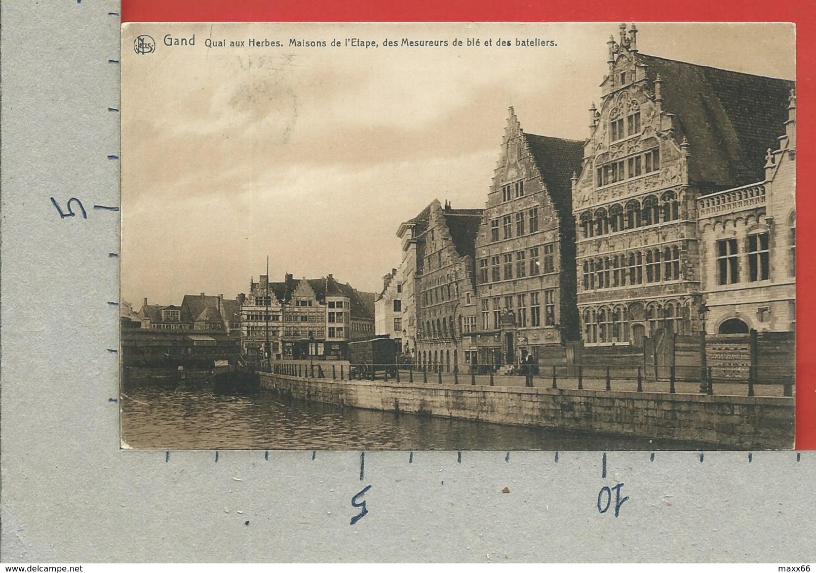 CARTOLINA VG BELGIO - GAND GENT - Quai Aux Herbes - Maisons De L'Etape Des Mesureurs Et Des Bateliers - 9 X 14 - 1907 - Gent