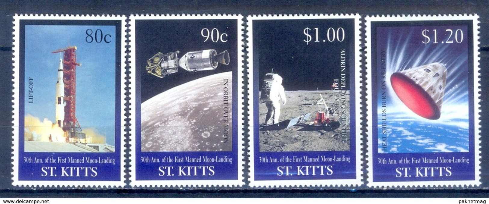 C111- St. Kitts 1999 30th Anniversary Of 1st Man On The Moon. Space. - Other & Unclassified