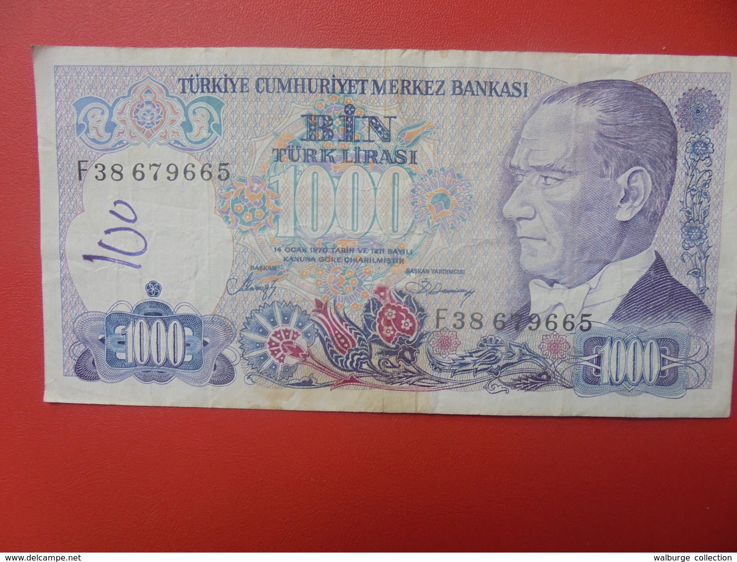 TURQUIE 1000 LIRA 1970/86 CIRCULER (B.5) - Turquie