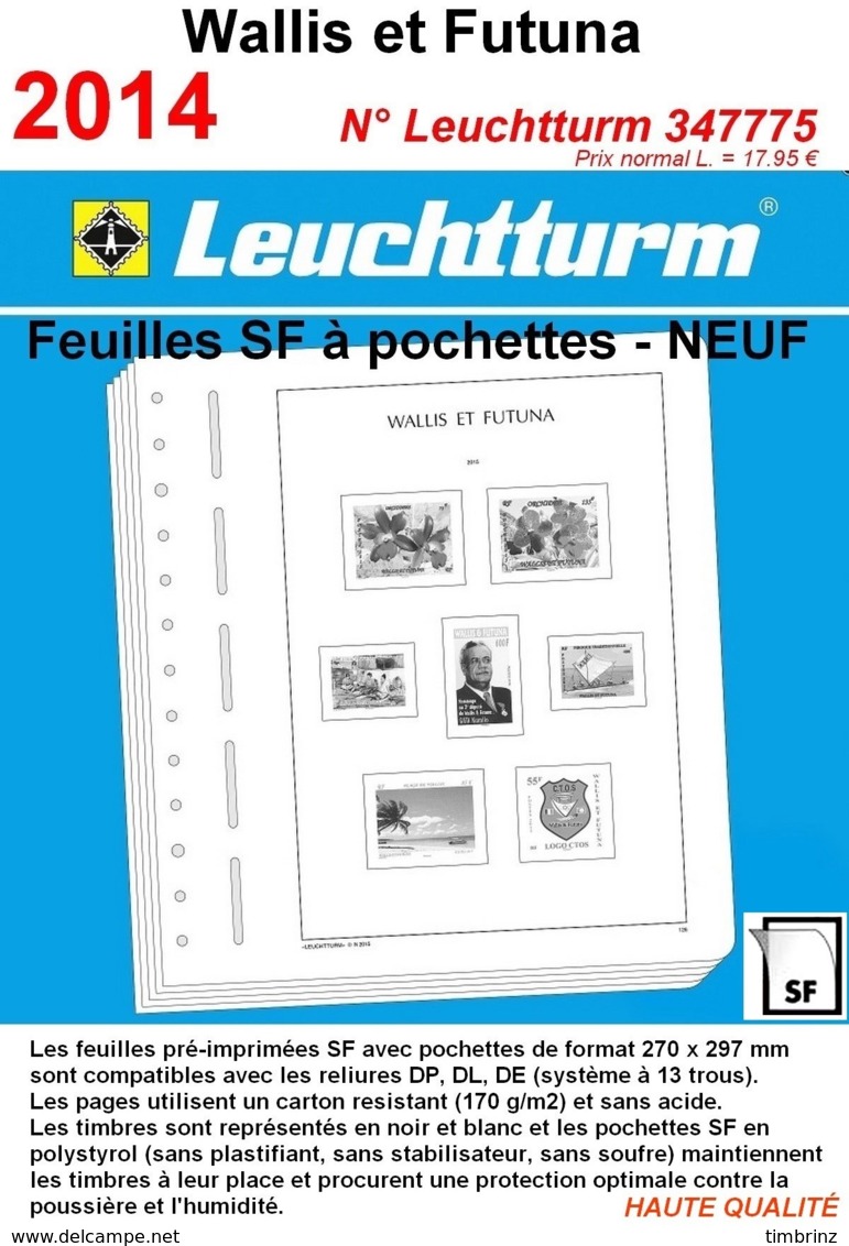 Feuilles Wallis Et Futuna 2014 à Pochettes SF Leuchtturm 347775 - NEUF ..Réf.DIV20166 - Afgedrukte Pagina's
