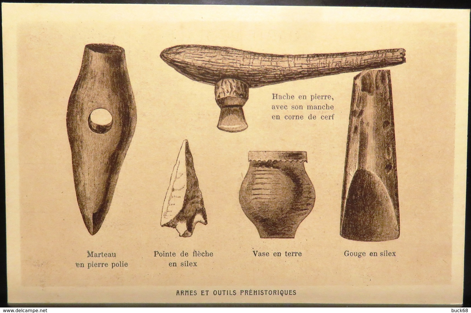 CPA Cartes Postales ARMES Et OUTILS PRÉHISTORIQUES France Préhistoire Paléolithique Mammouth Renne Vase Pointe [GR] - Historia