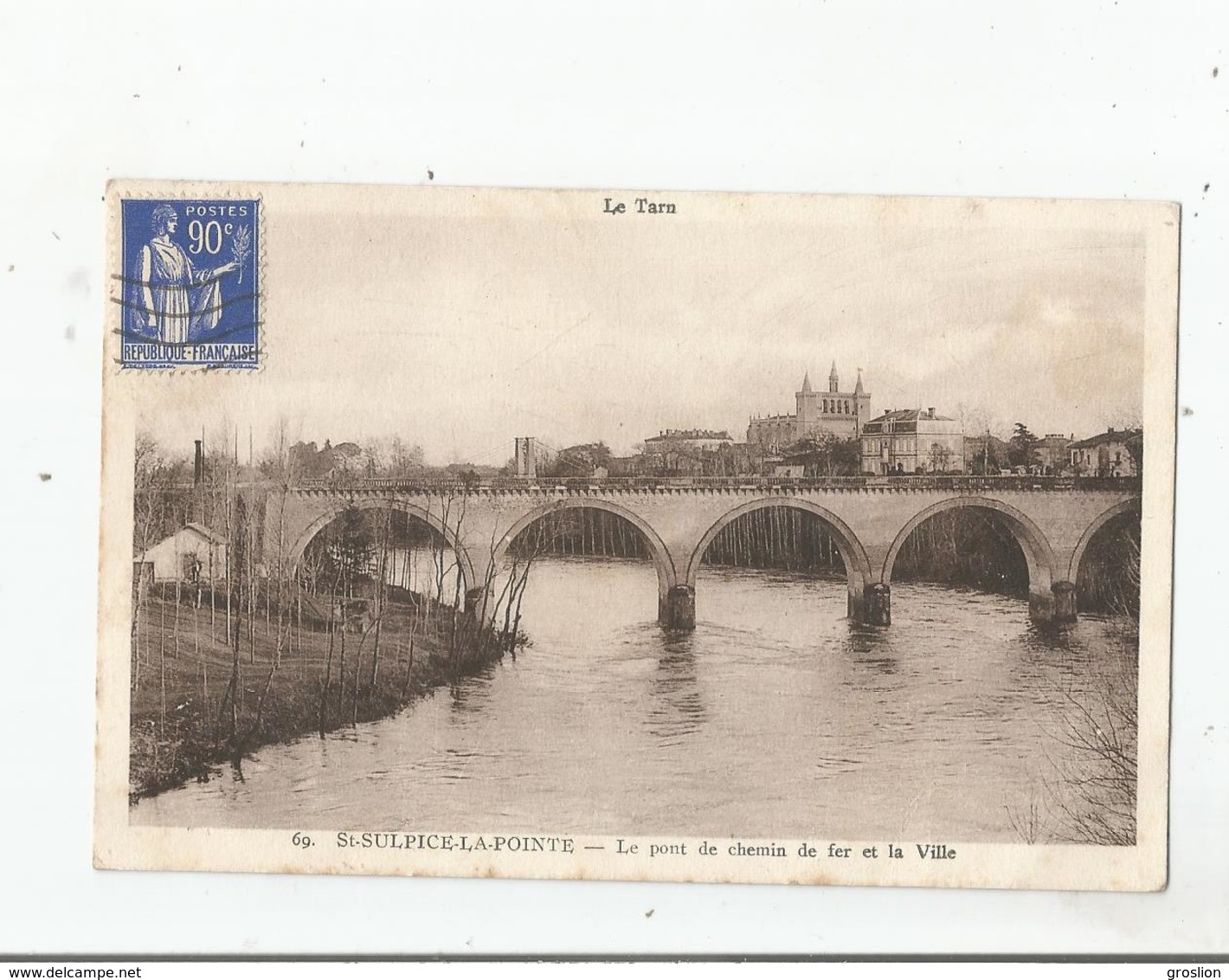 SAINT SULPICE LA POINTE 69 LE PONT DU CHEMIN DE FER ET LA VILLE 1941 - Saint Sulpice