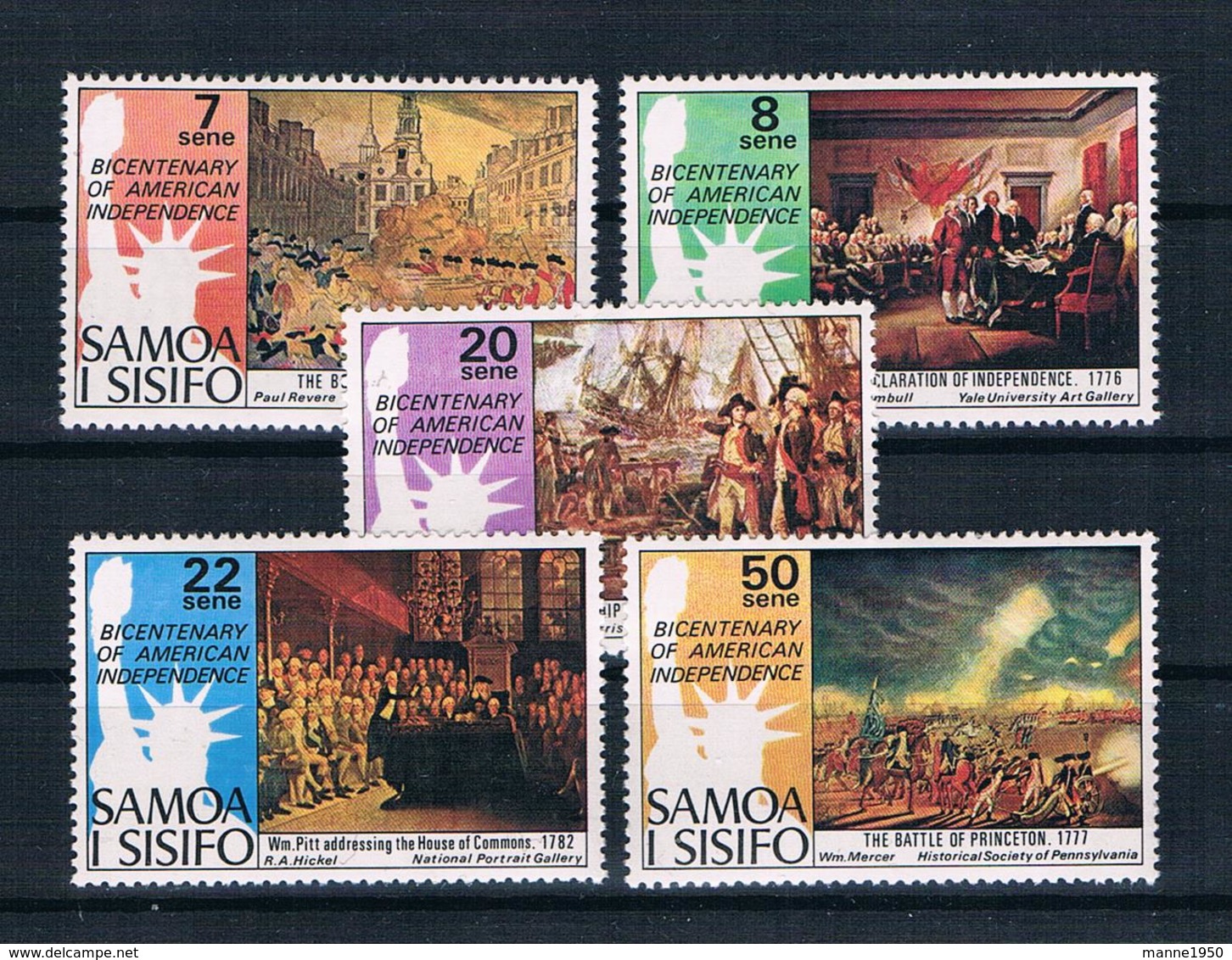 Samoa 1976 200 Jahre Vereinigte Staaten Mi.Nr. 328/32 Kpl. Satz ** - Samoa (Staat)