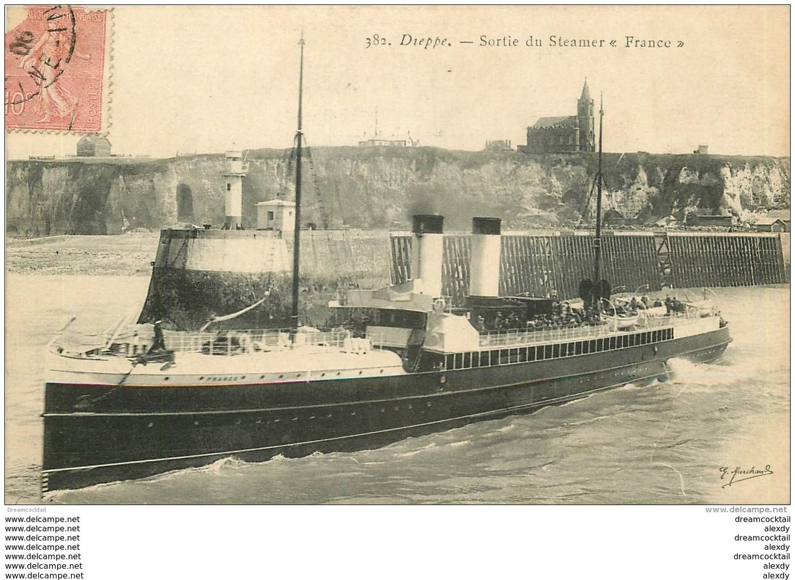 76 DIEPPE. Bateaux Et Navires. Le Steamer France 1906 - Dieppe