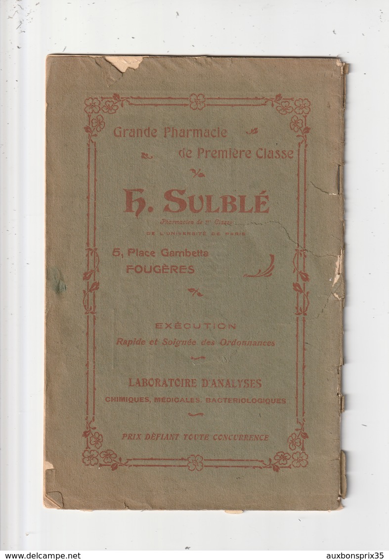 FOUGERES - PROGRAMME CONCOURS GYMNASTIQUE ET FETES DES 31 JUILLET, 1 ET 2 AOUT 1909 - Programs