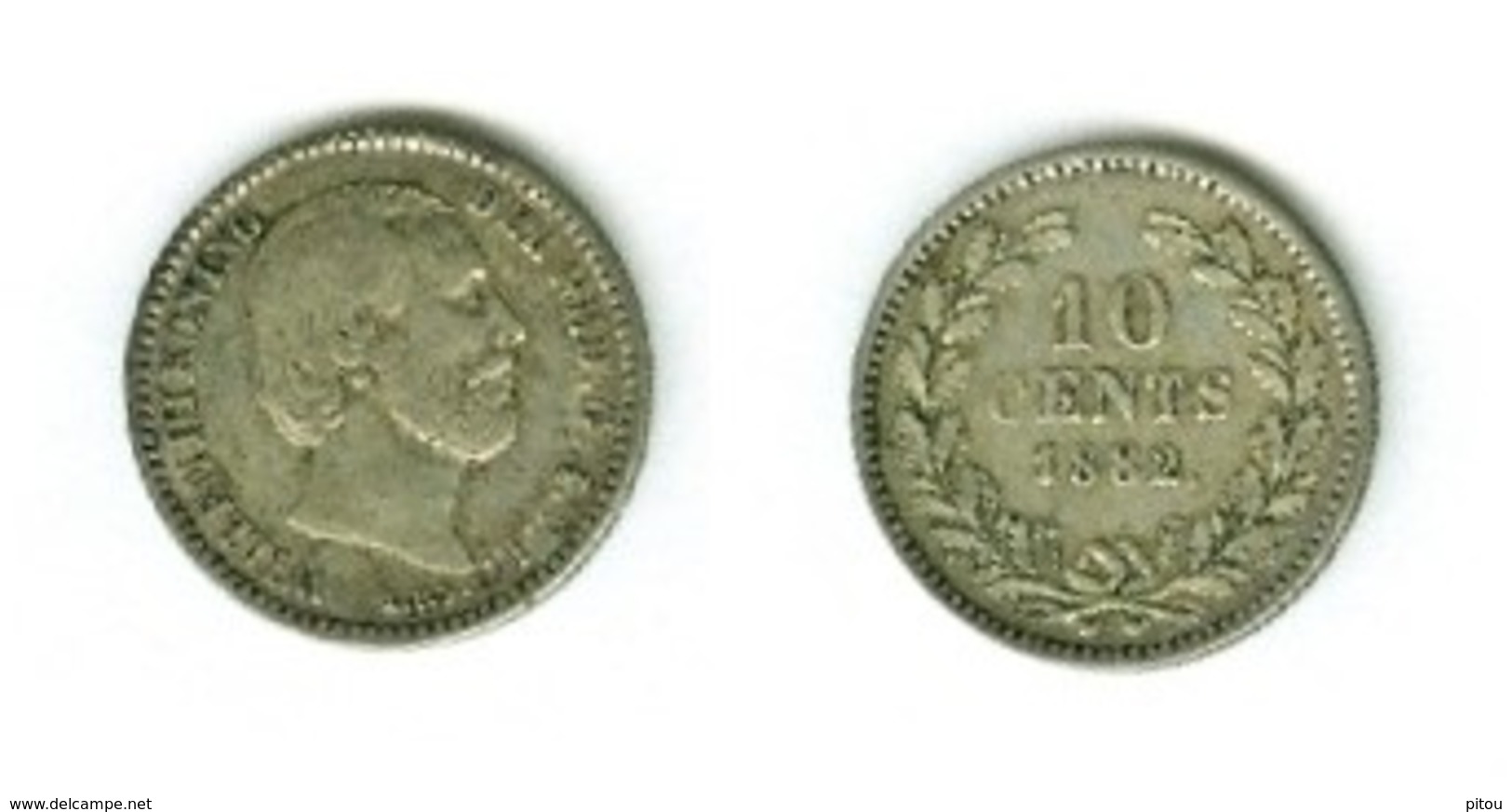 NEDERLAND - 10 CENTS - 1882 - ARGENT 640/1000 1,4 G - Zilveren En Gouden Munten