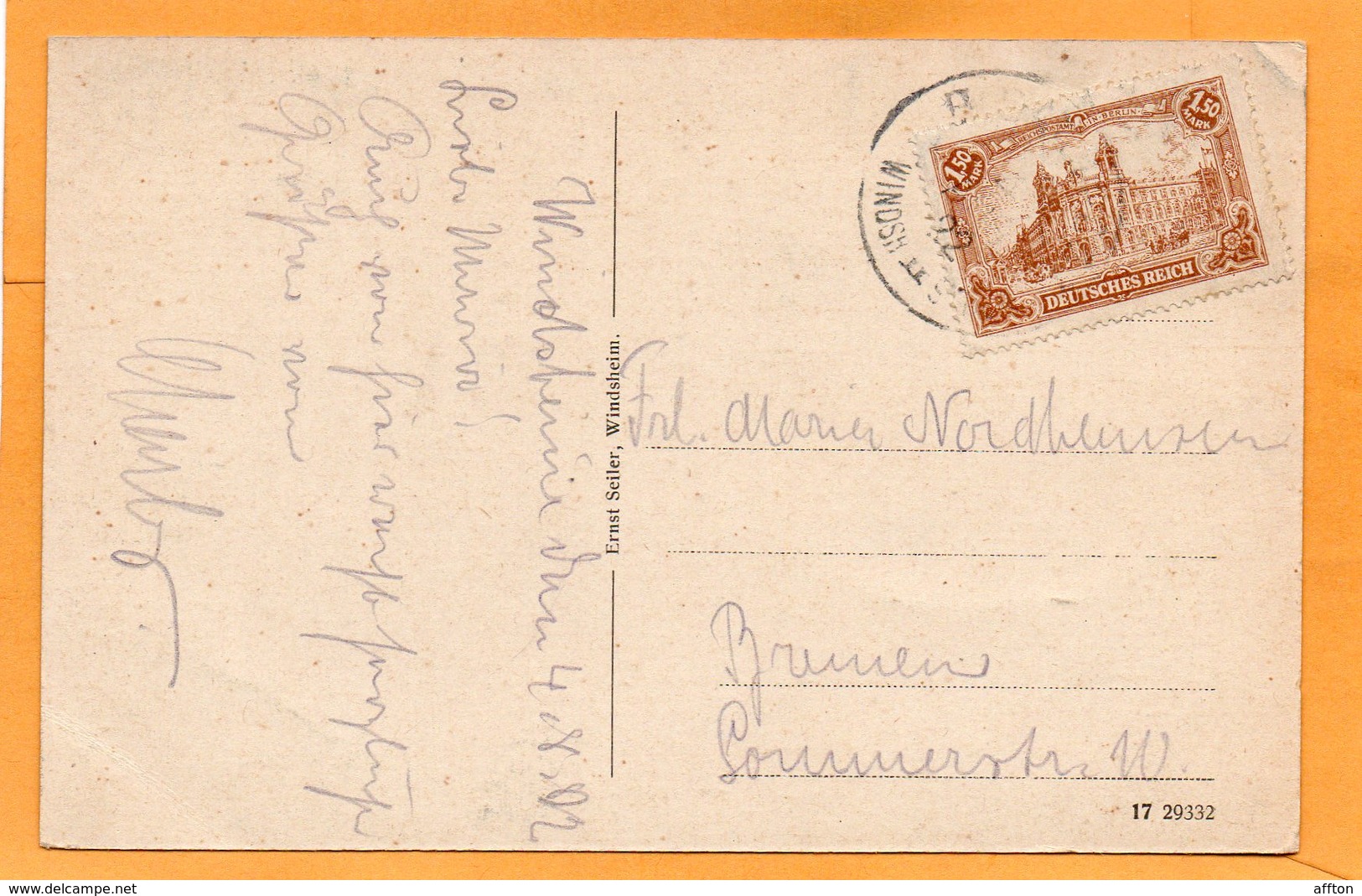 Bad Windsheim Germany 1922 Postcard Mailed - Bad Windsheim