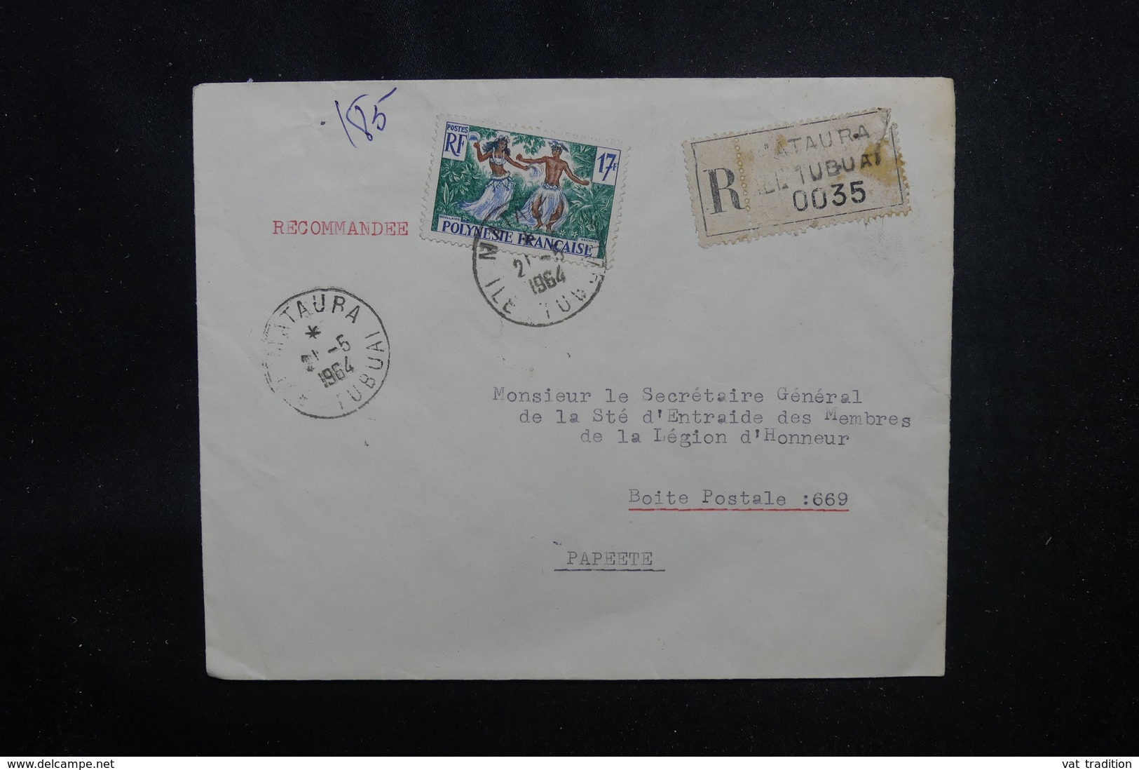 POLYNÉSIE - Enveloppe En Recommandé De Mataura Pour Papeete En 1964, Affranchissement Plaisant - L 52175 - Lettres & Documents