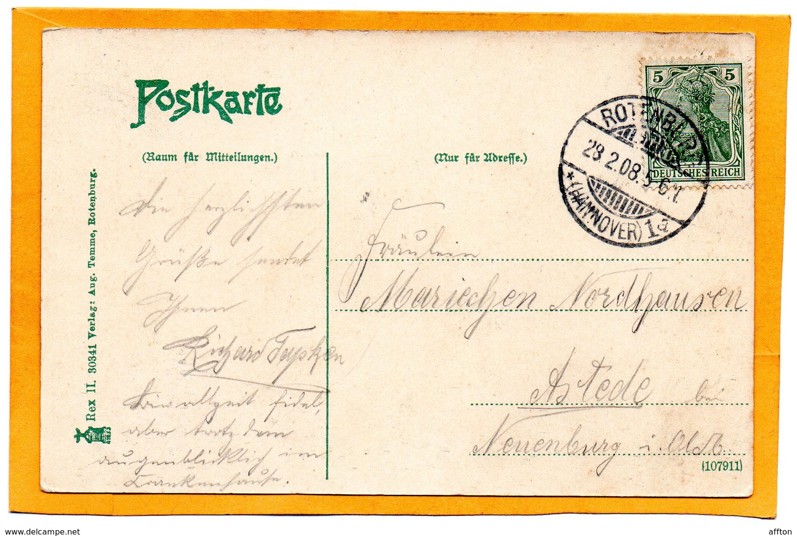 Rotenburg I Hann Germany 1908 Postcard Mailed - Rotenburg (Wümme)