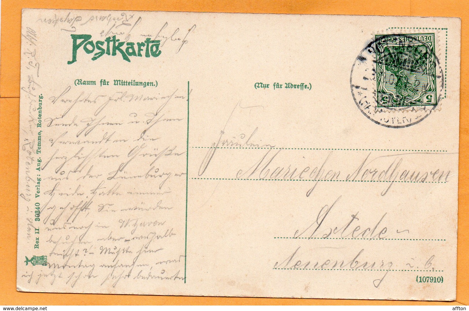 Rotenburg I Hann Germany 1907 Postcard Mailed - Rotenburg (Wuemme)