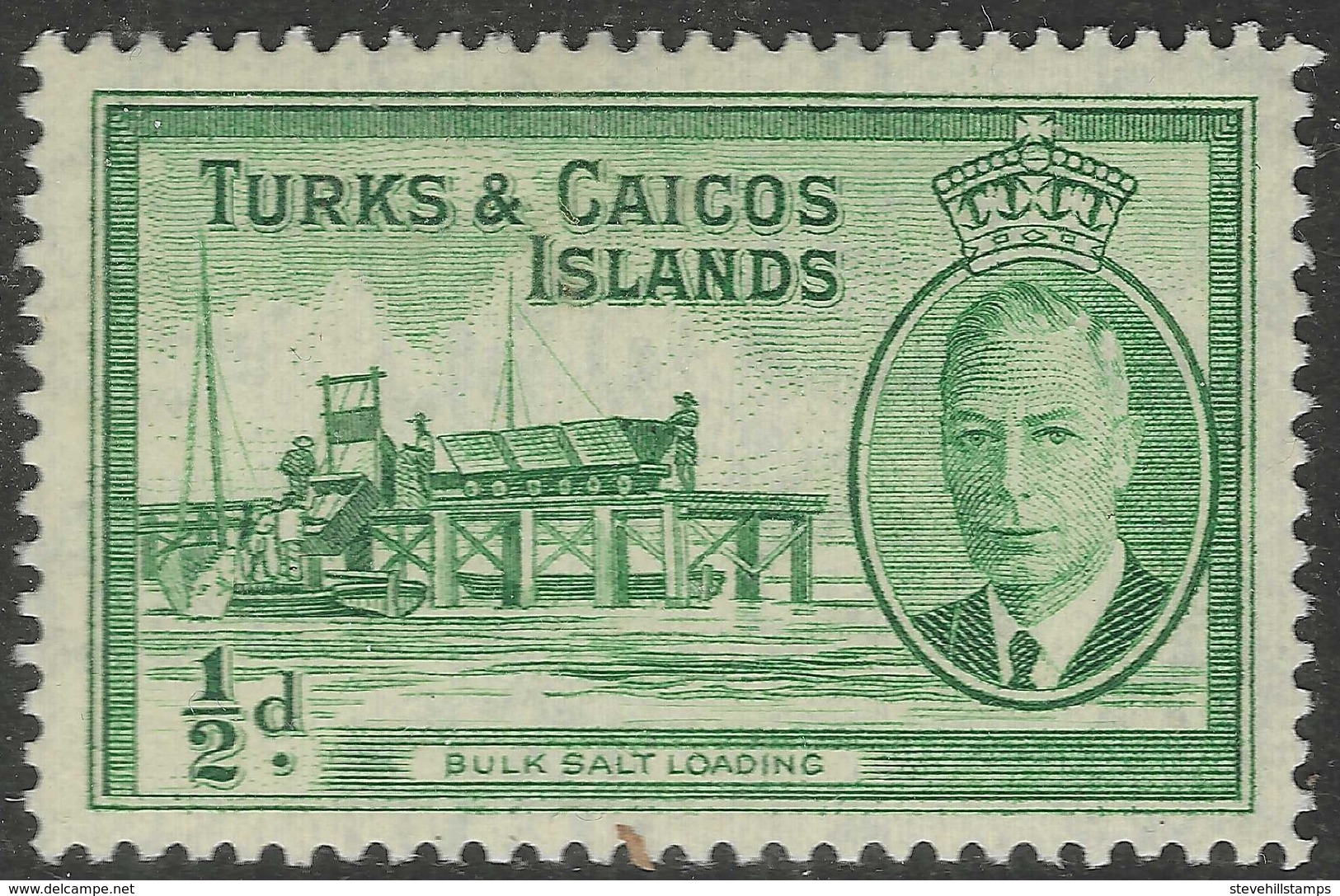 Turks & Caicos Islands. 1950 KGVI. ½d MH. SG 221 - Turks And Caicos