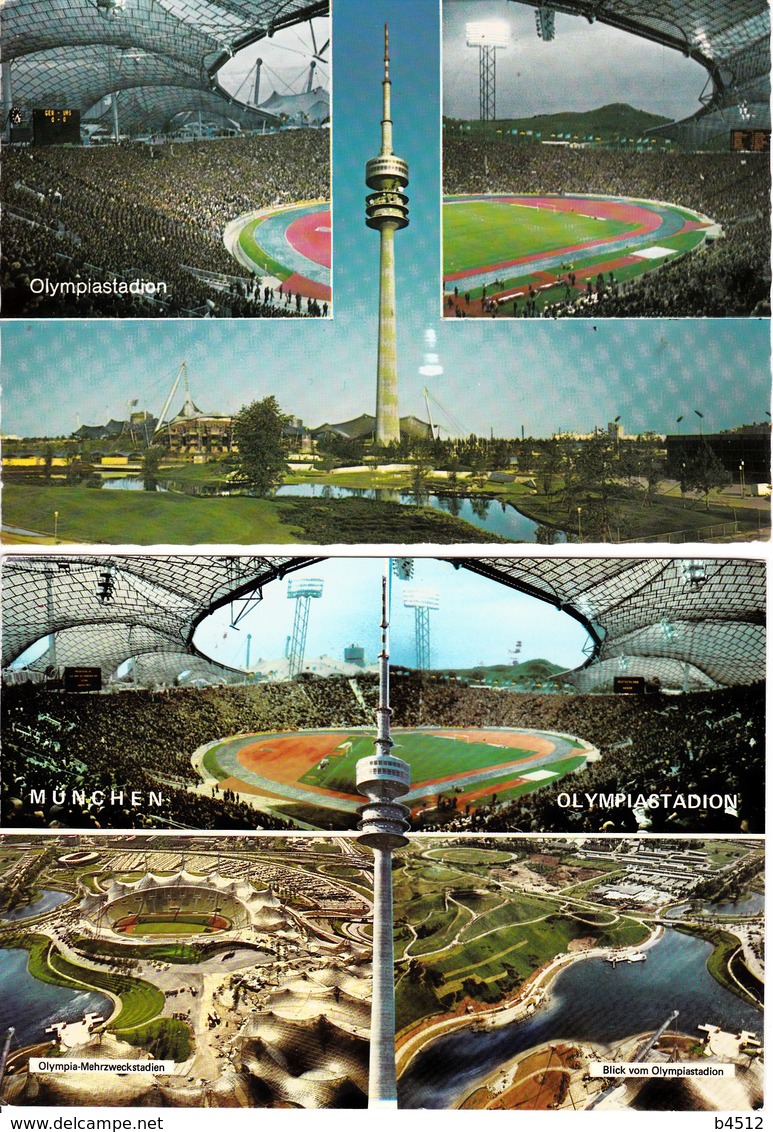 ALLEMAGNE MUNCHEN MUNICH Olympiastadion Lot De 2 Cartes Du Stade - Muenchen