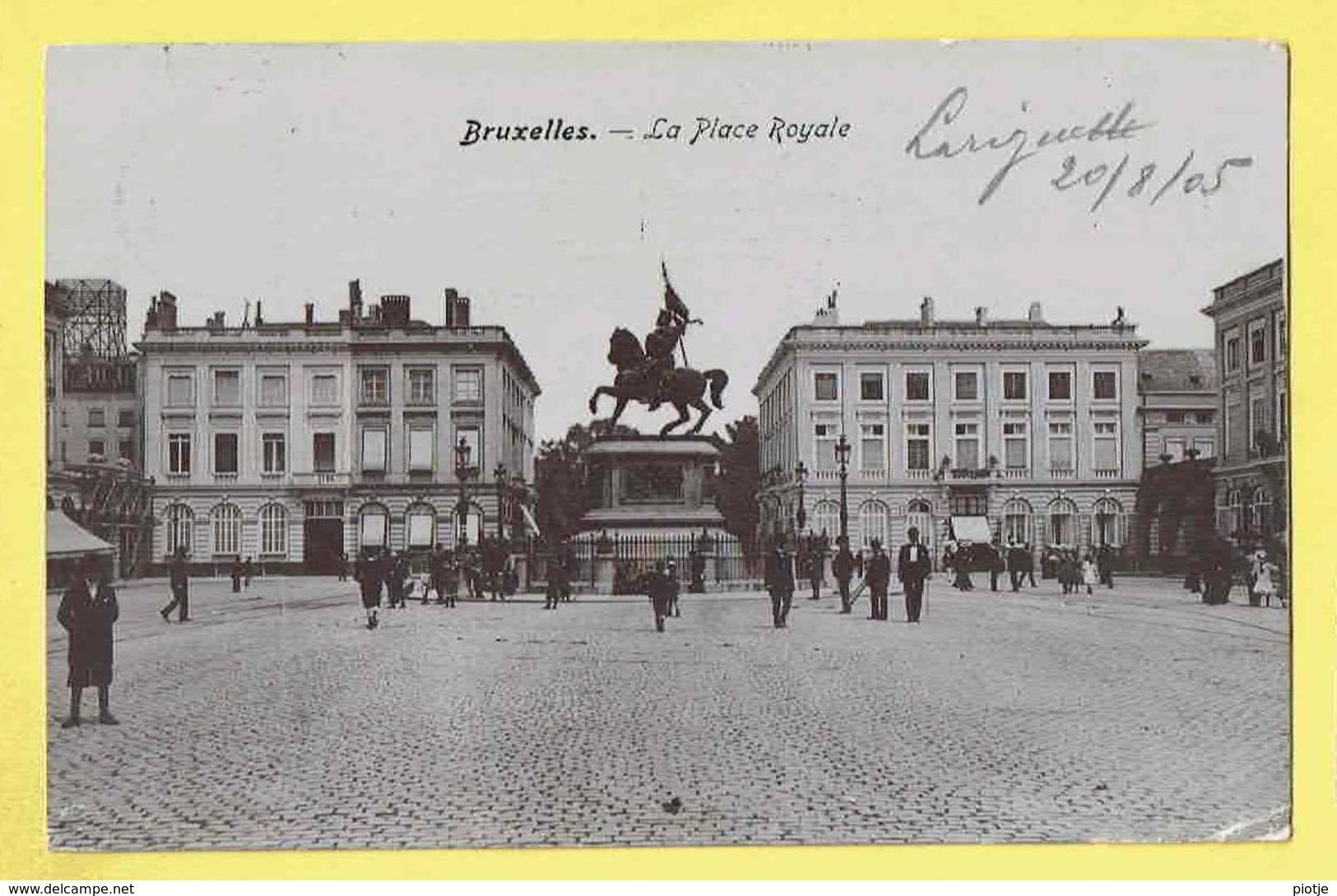 * Brussel - Bruxelles - Brussels * La Place Royale, Statue, Monument, Mémorial, Animée, Rare, Old - Bruxelles-ville