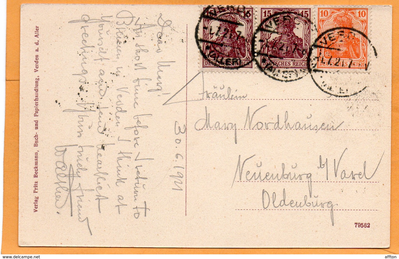 Verden A Aller Germany 1921 Postcard Mailed - Verden