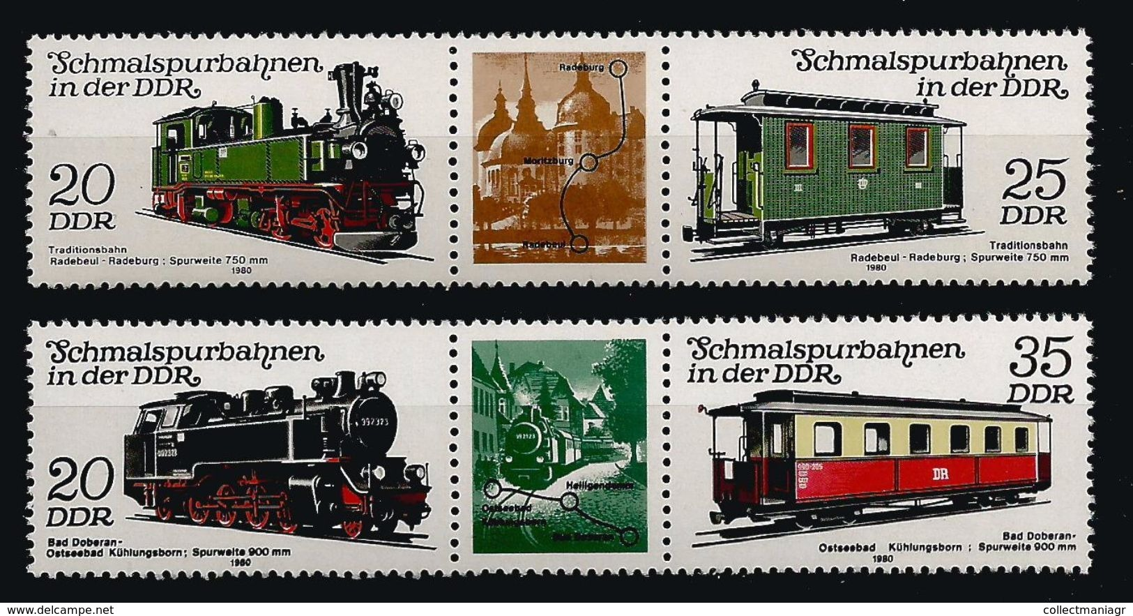 Germany DDR 1980 Trains MNH** C.V. 1,60 Euro - Trains