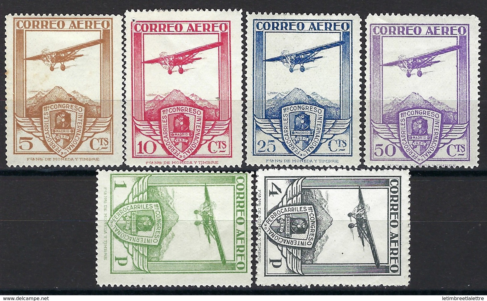 Europe - Espagne - Poste Aérienne N° 50 à 55 * - Unused Stamps