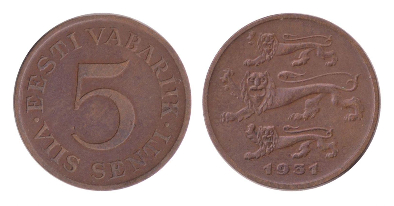 Estonia / 1931 / 5 SentI / Km: 11 / VF - Estland