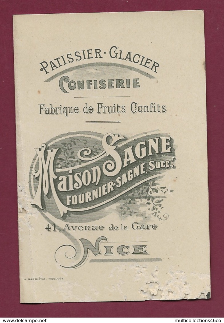 040220C - PUBLICITE Fabrique 06 NICE 41 Avenue De La Gare Patissier Glacier CONFISERIE Fruit Confit Maison SAGNE - Ambachten