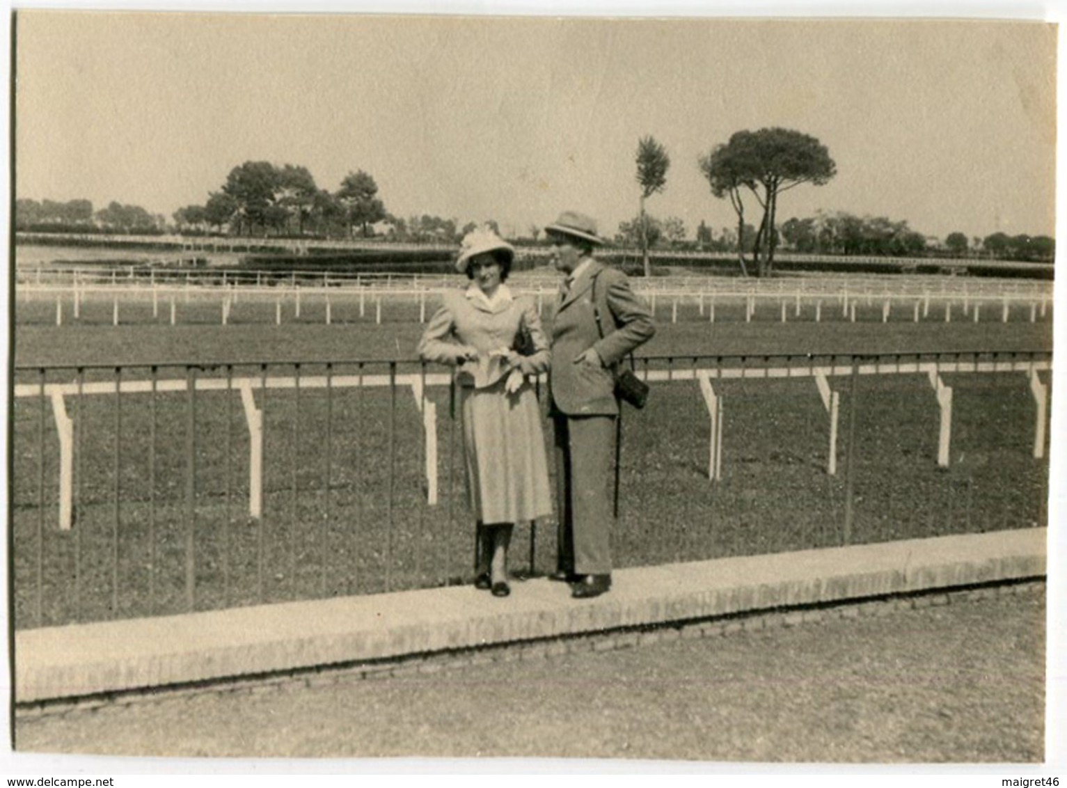 FOTOGRAFIA ORIGINALE SU CARTONCINO IPPODROMO DELLE CAPANNELLE DERBY ANNO 1948 ROMA - Sport