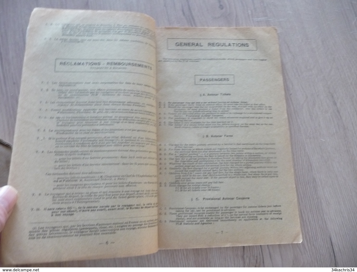 Livret Horaire Autocars Bus PLM été 1929 France Corse 104 Pages Textes Photos Cartes état Voir Photos - Europe