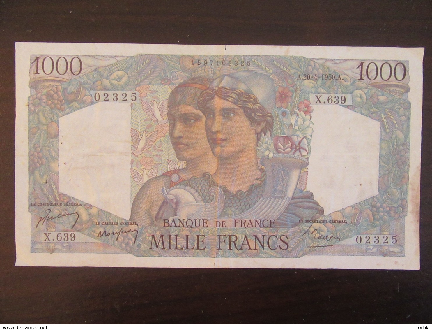 France - Billet 1000 Francs Cérès Et Mercure 20-4-1950 X.639 - F.41.32 - TB+ / TTB - 1 000 F 1927-1940 ''Cérès Et Mercure''