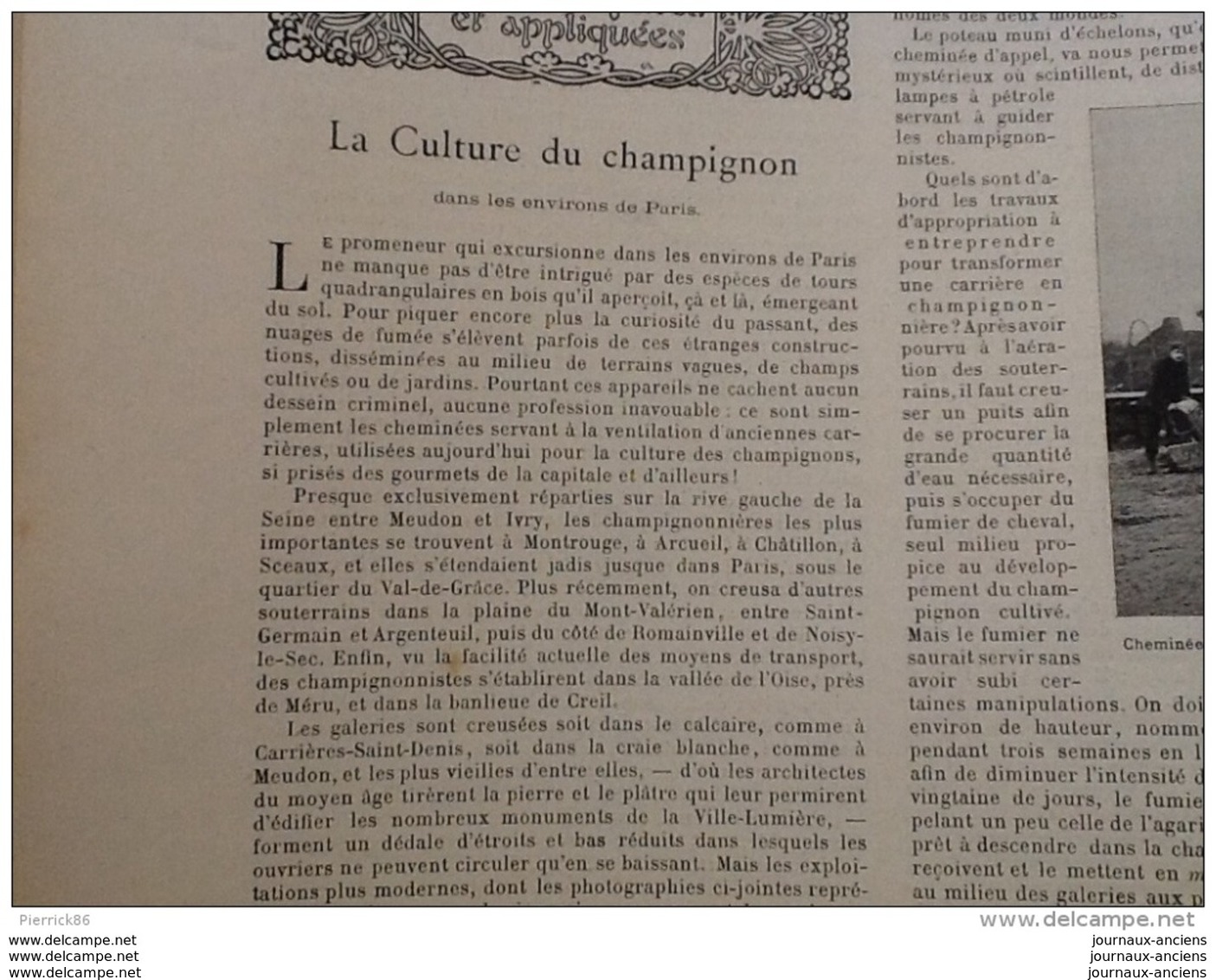 1905  LE MAROC TANGER AL CAZAR TÉTUAN - REVUE SOCIALISTE - LA CULTURE DES CHAMPIGNONS DE PARIS