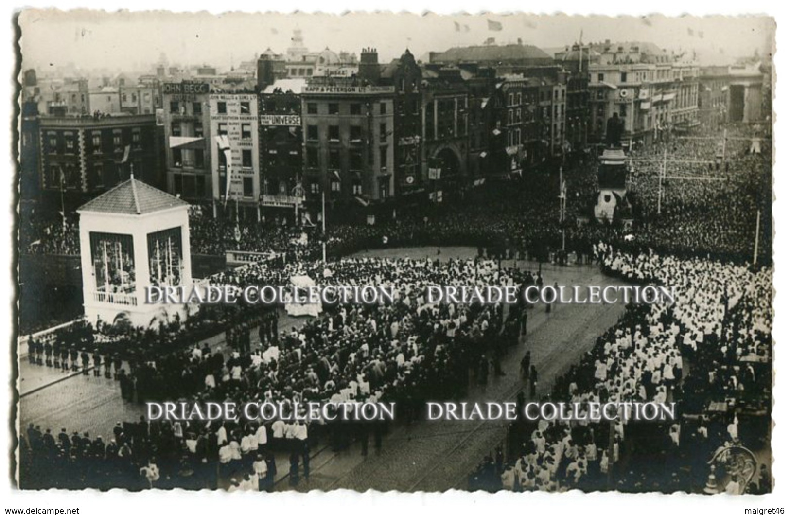 FOTO CARTOLINA DUBLIN 51° CONGRESSO EUCARISTICO ANNO 1932 O'CONNELL BRIDGE DUBLINO IRLANDA - Dublin