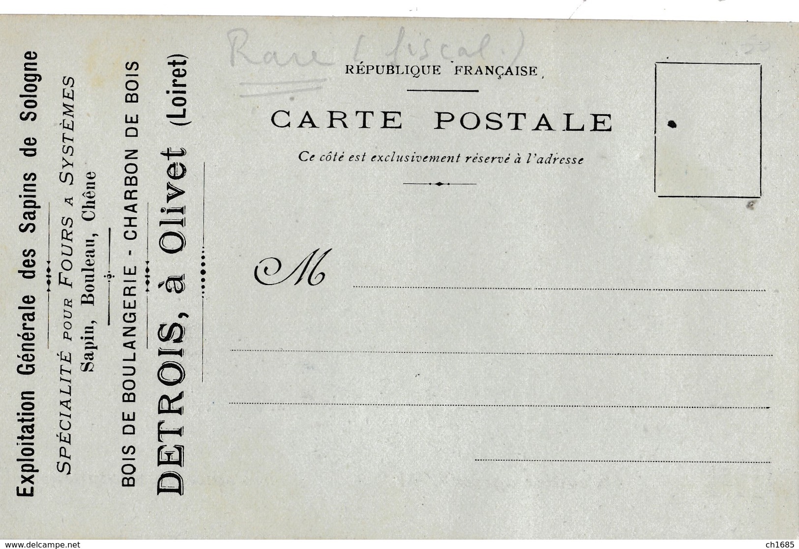 FRANCE :  Timbre Fiscal Quittance 10c Sur Carte Commerciale D'Olivet De 1908 - Storia Postale