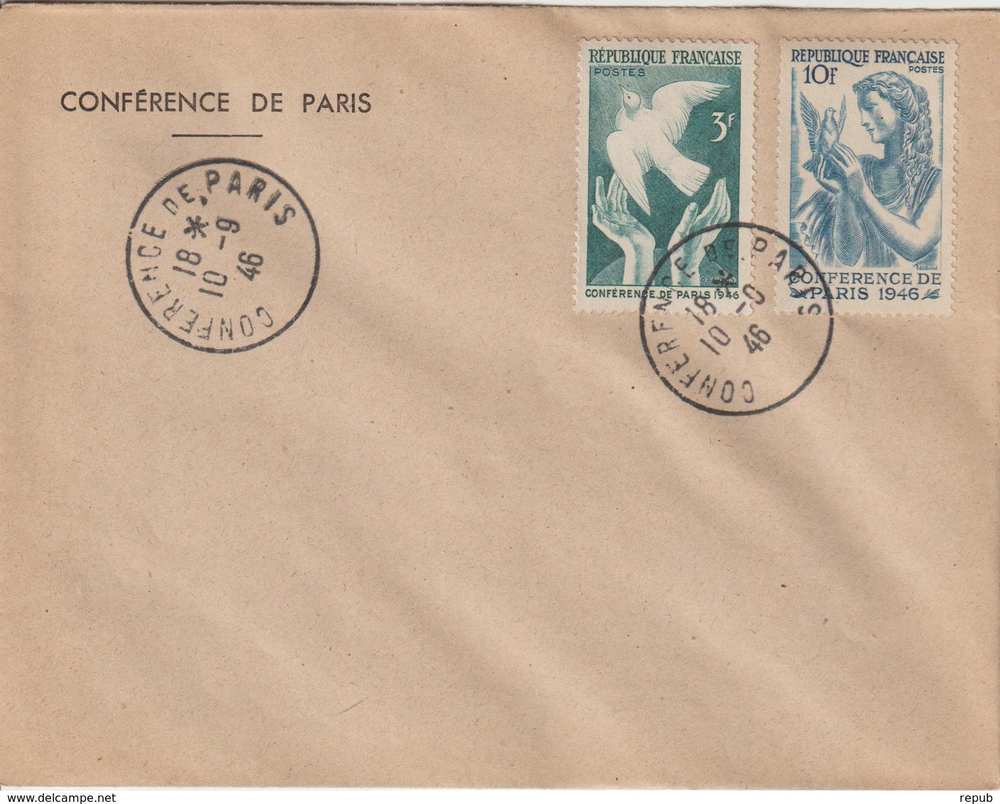 Oblitération Conférence De Paris (29/07/1946 Au 15/10/1946) 10-9-1946 - 1921-1960: Modern Period