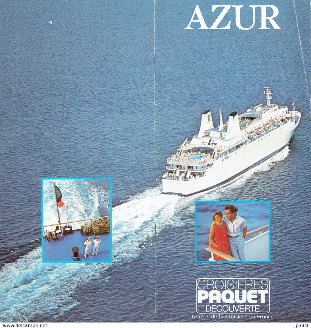 Croisières Paquet : Livret De Présentation Du Paquebot Azur (24 Pages, Format 10 X 21 Cm) - Voyages