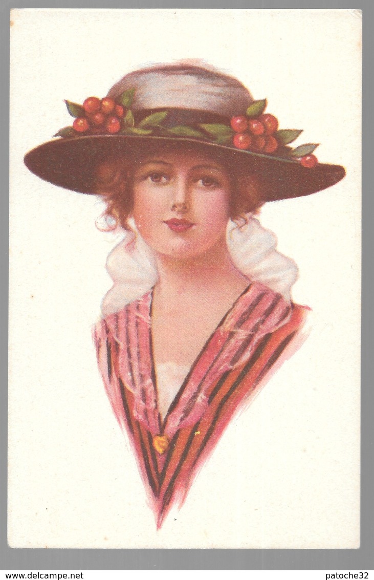 Cpa...illustrateur ...Fischer .Harrison...art Nouveau...art Déco...mode...femme Avec Chapeau... - 1900-1949