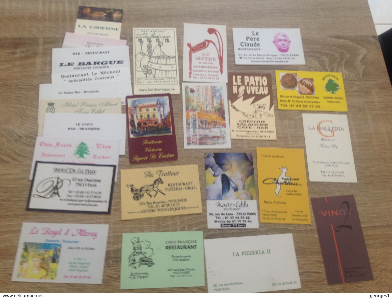 Lot De 20 Cartes De Visites  Paris 15eme - Cartes De Visite