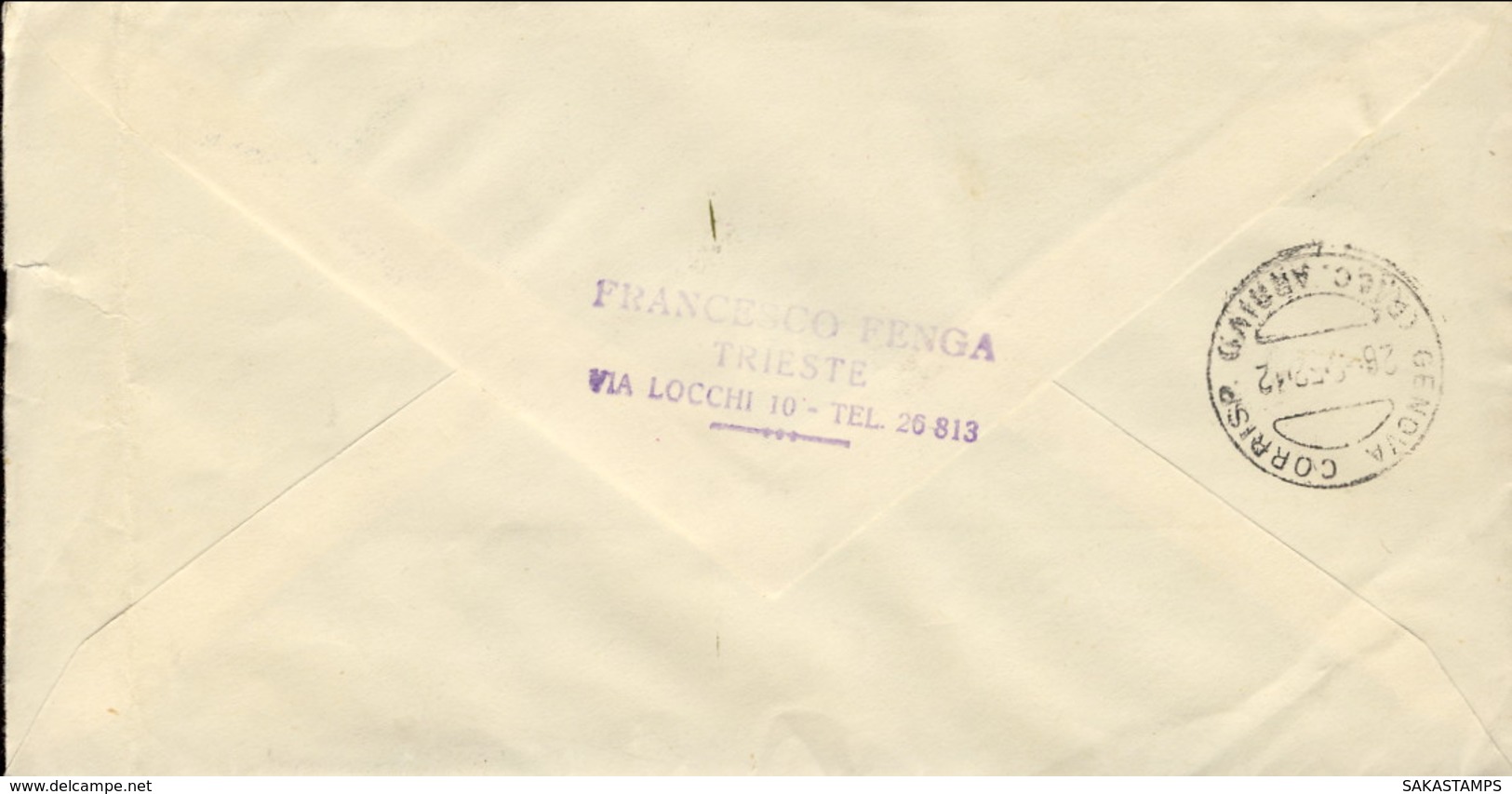 1952-Trieste A Lettera Raccomandata Affr. L.25 Fiera Del Levante Di Bari + Striscia A Seggiola L.25 Girolamo Savonarola - Storia Postale