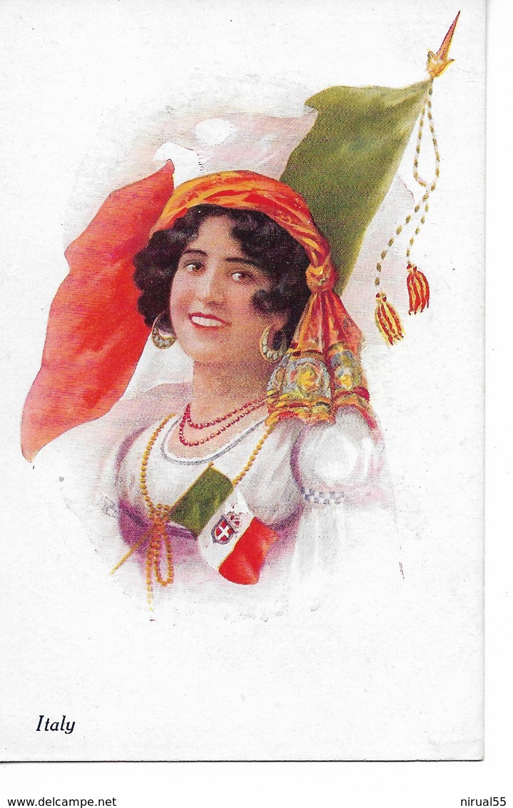 Illustrateur Vivian MANSELL  Carte Patriotique ITALY Italie   ...G - 1900-1949