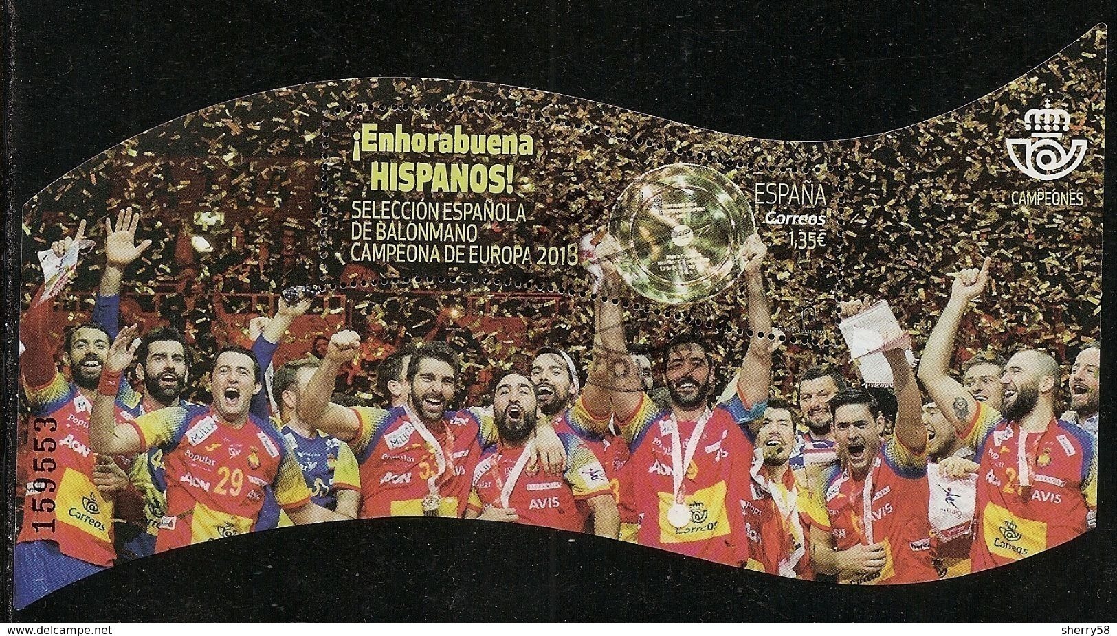 2018-ED. 5215 H.B. - Selección Española De Balonmano. Campeones De Europa -USADO- - Usados